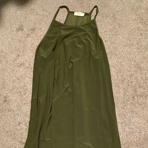 Army green halter dress